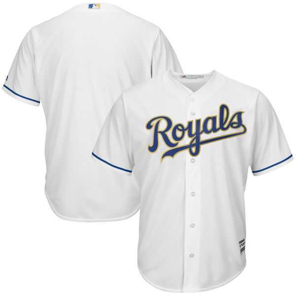 Customized Men's Kansas City Royals White-Gold New Cool Base Stitched Jersey